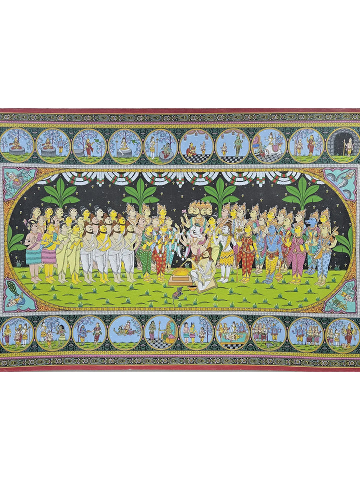 Lord Ganesha Wedding Pattachitra Painting on Canvas · view 2
