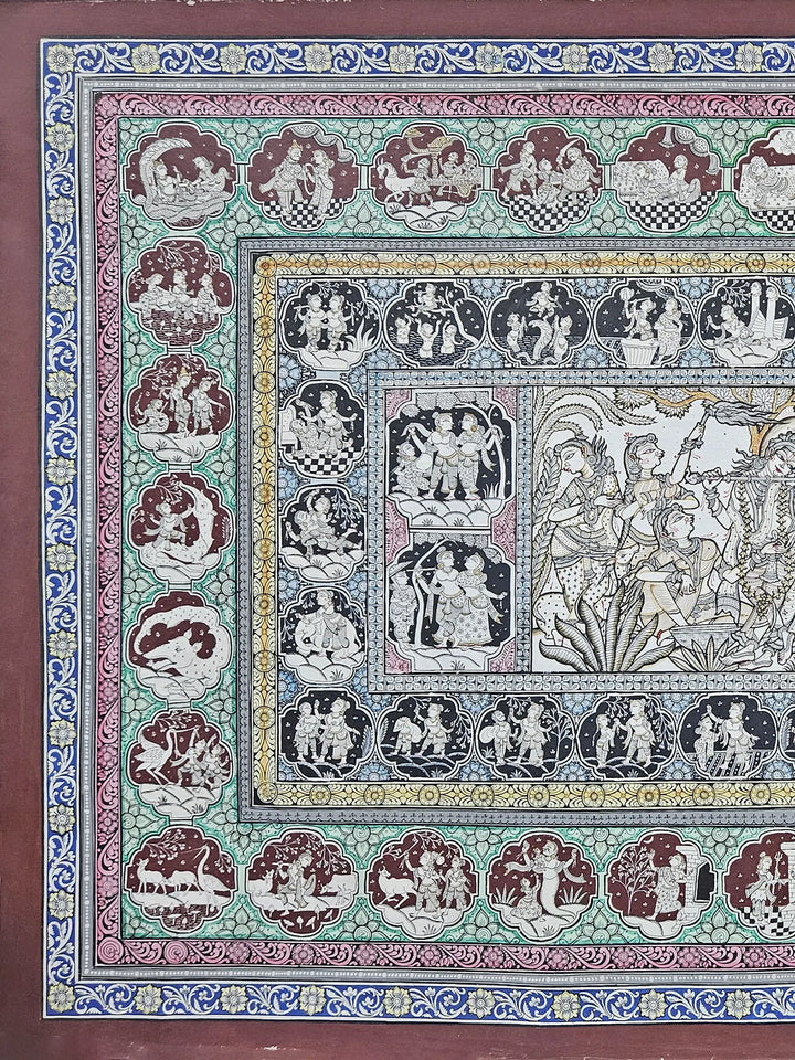 Krishna Leela Pattachitra Painting on Canvas · view 3