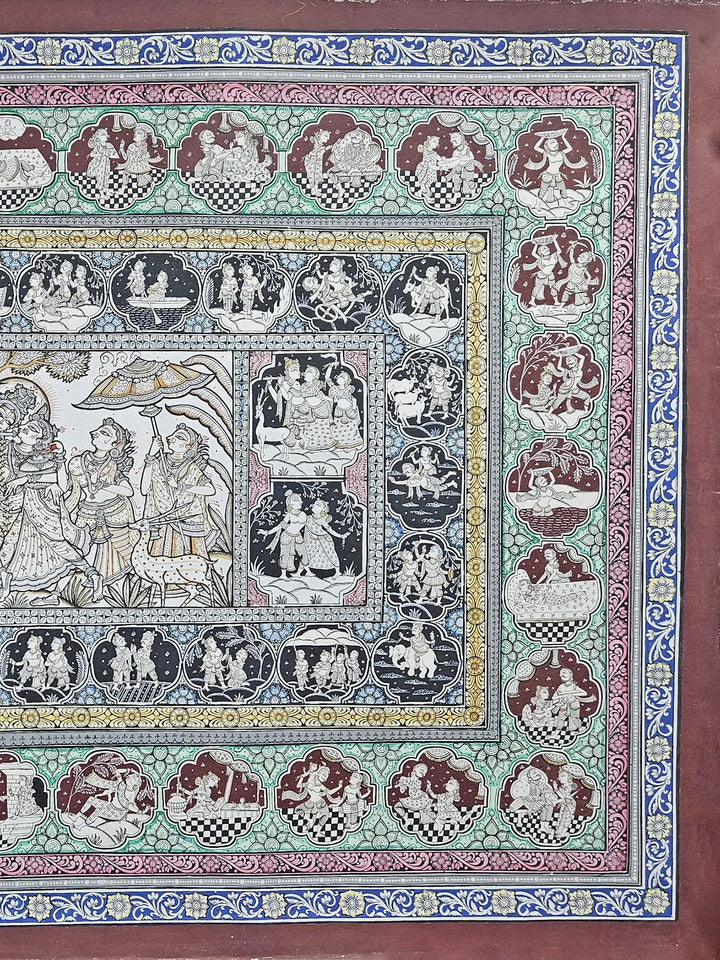 Krishna Leela Pattachitra Painting on Canvas · view 4