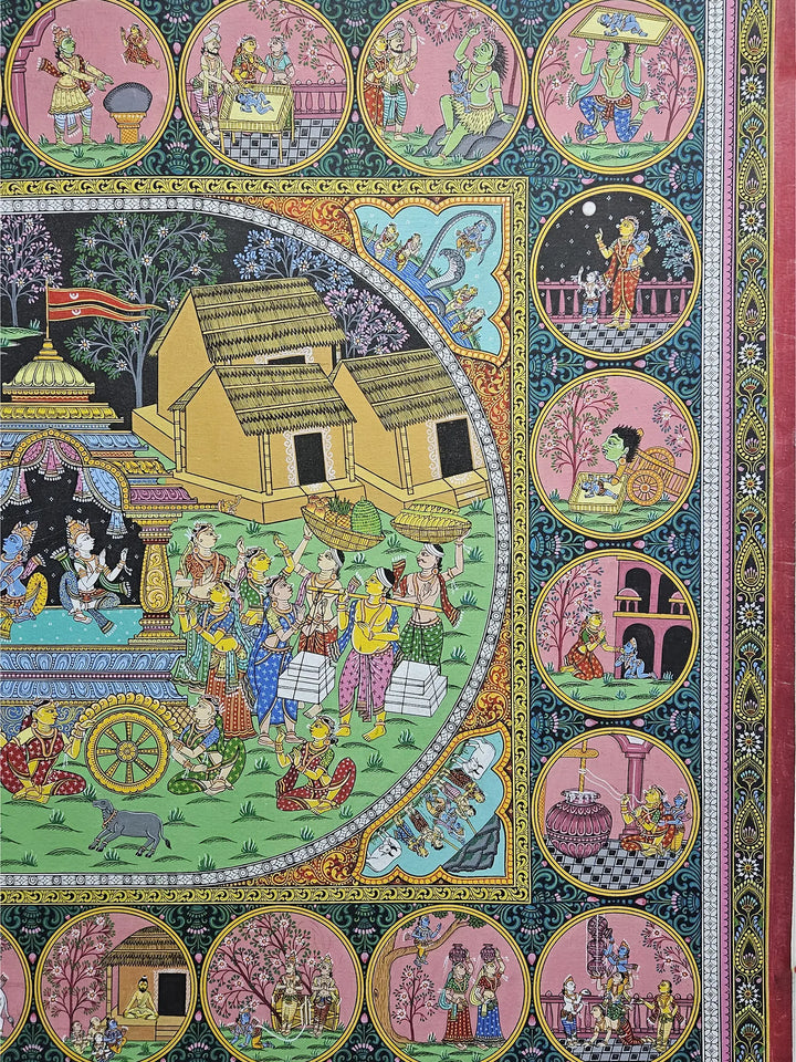 Mathura Vijay Pattachitra Painting on Canvas · view 3