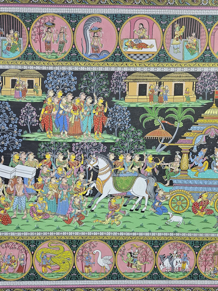 Mathura Vijay Pattachitra Painting on Canvas · view 4