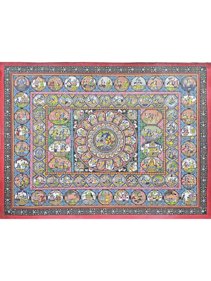 Krishna Mandala Pattachitra Painting on Canvas · view 1