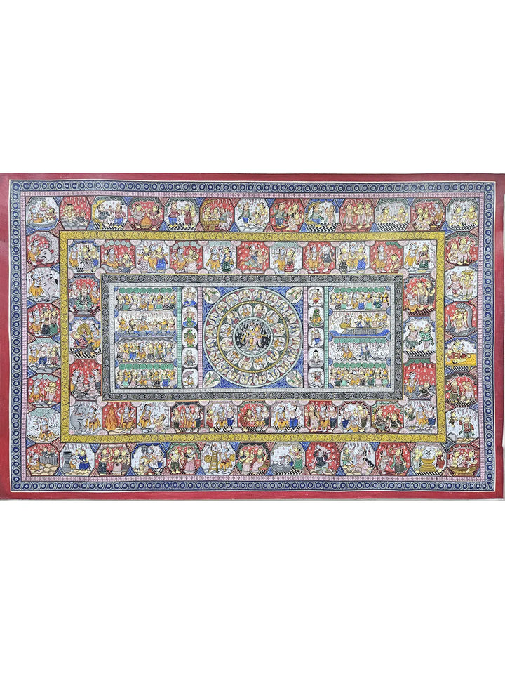 Krishna'S Life Story Pattachitra Painting on Canvas · view 1