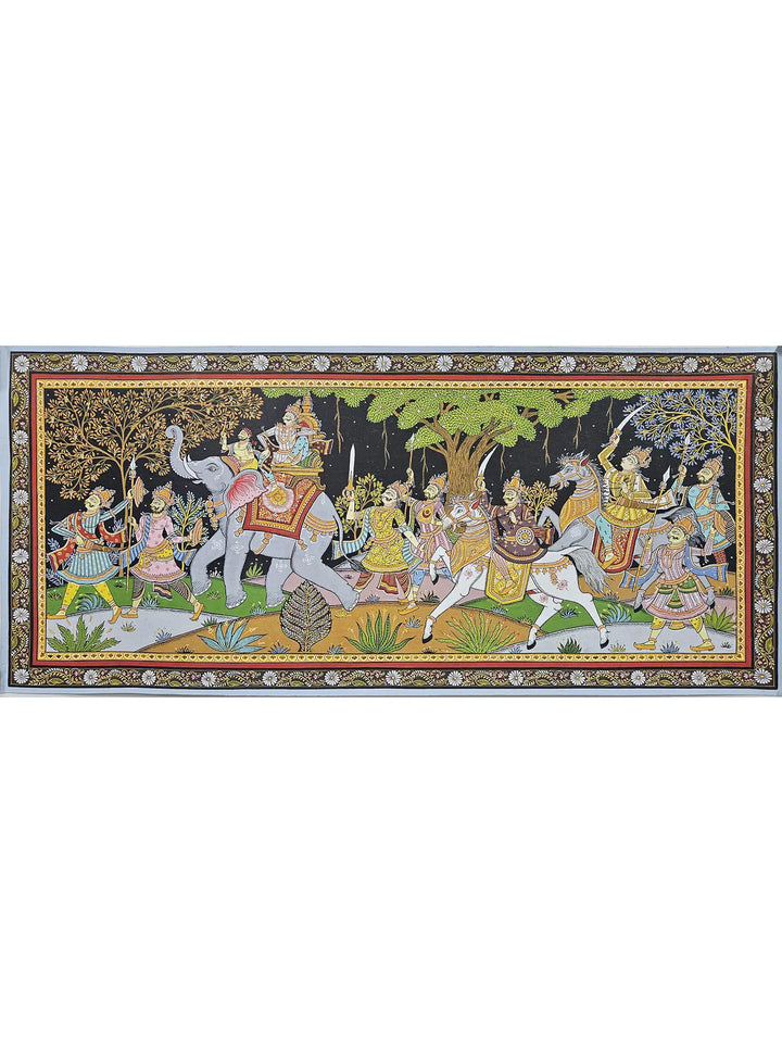Grand Royal Procession Pattachitra Painting on Canvas · view 1