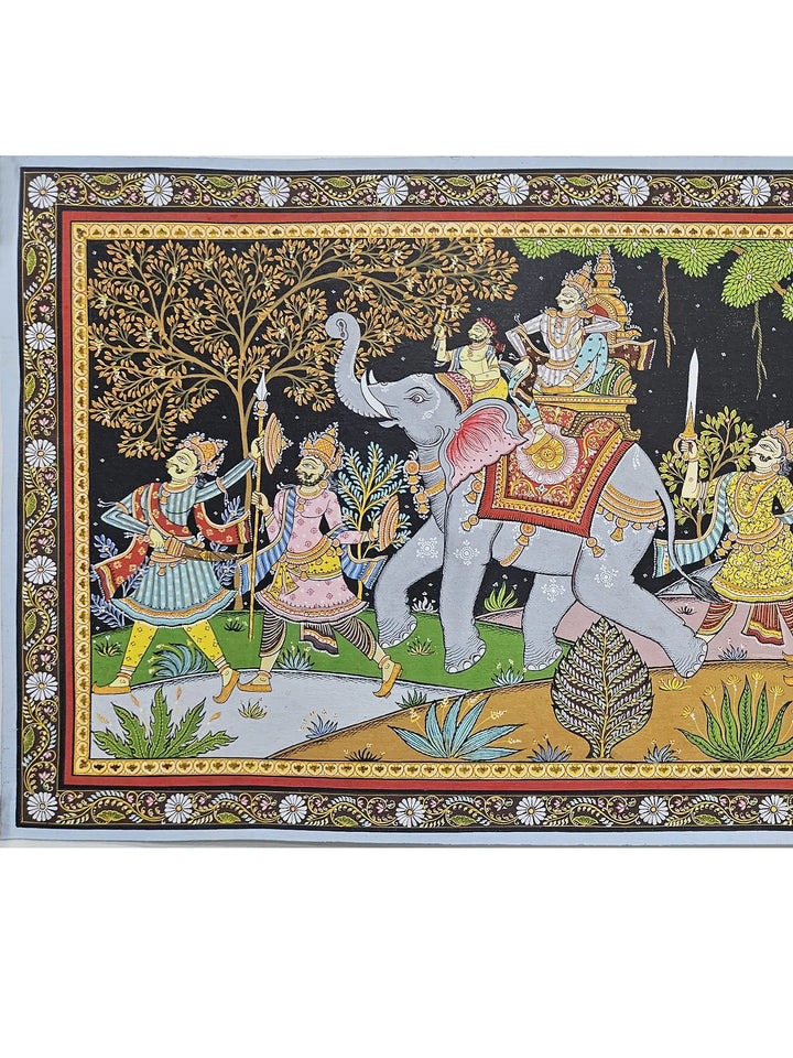 Grand Royal Procession Pattachitra Painting on Canvas · view 2