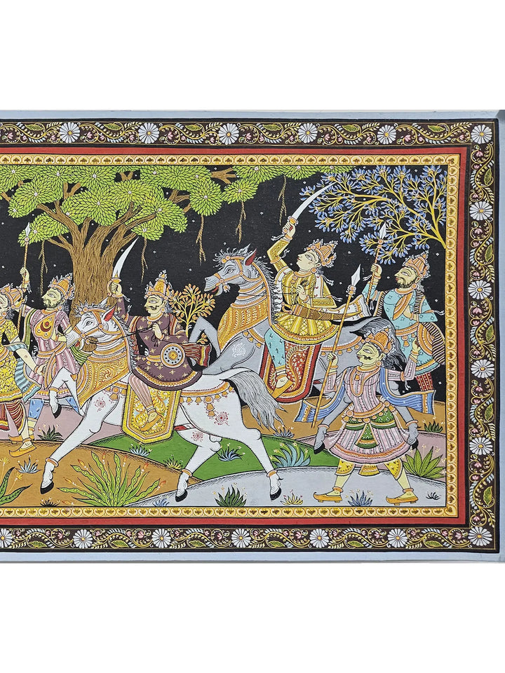 Grand Royal Procession Pattachitra Painting on Canvas · view 3