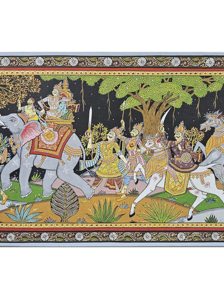 Grand Royal Procession Pattachitra Painting on Canvas · view 4