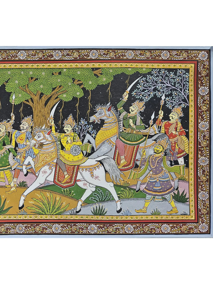 Grand Royal Procession Pattachitra Painting on Canvas · view 3