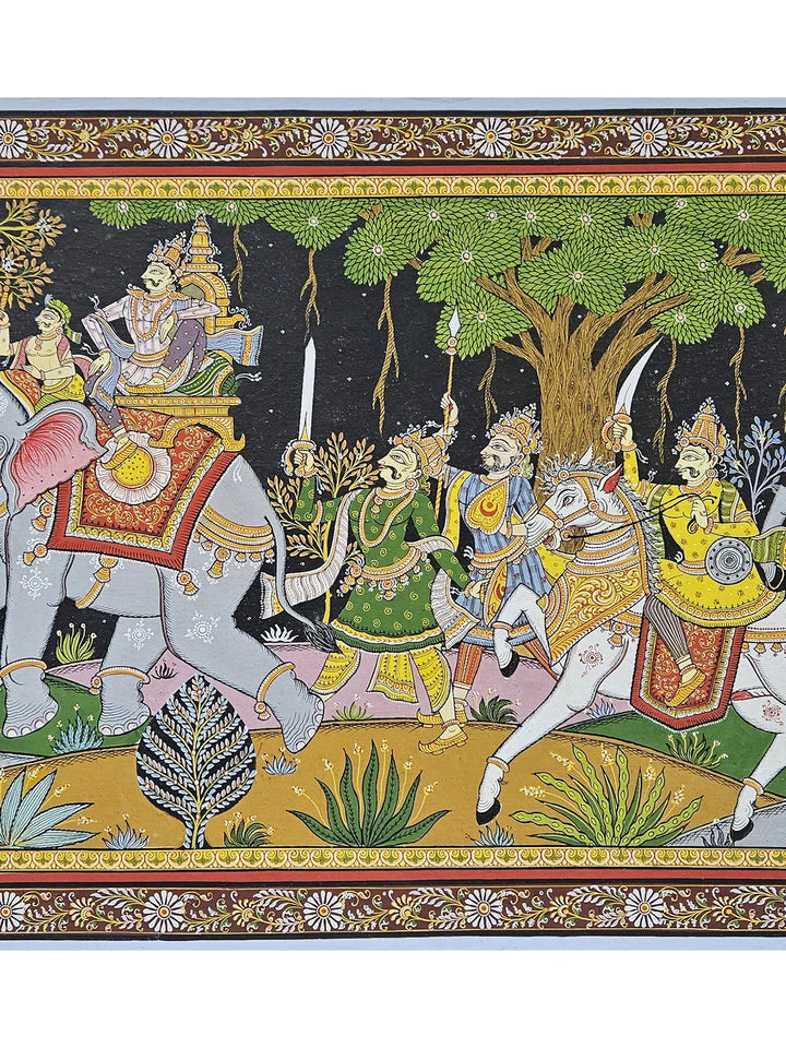 Grand Royal Procession Pattachitra Painting on Canvas · view 4