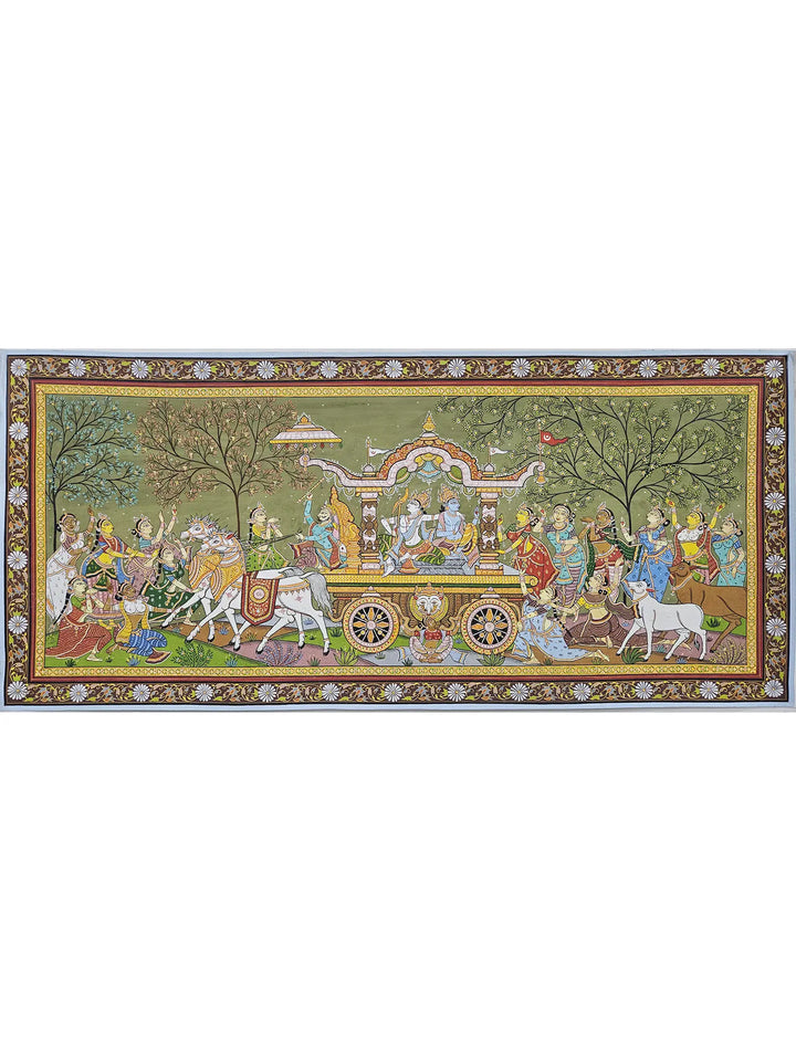 Shree Krishna Mathura Vijay Pattachitra Painting on Canvas · view 1