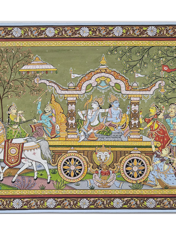 Shree Krishna Mathura Vijay Pattachitra Painting on Canvas · view 4