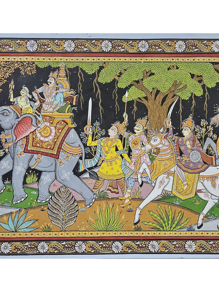 Grand Royal Procession Pattachitra Painting on Canvas · view 4