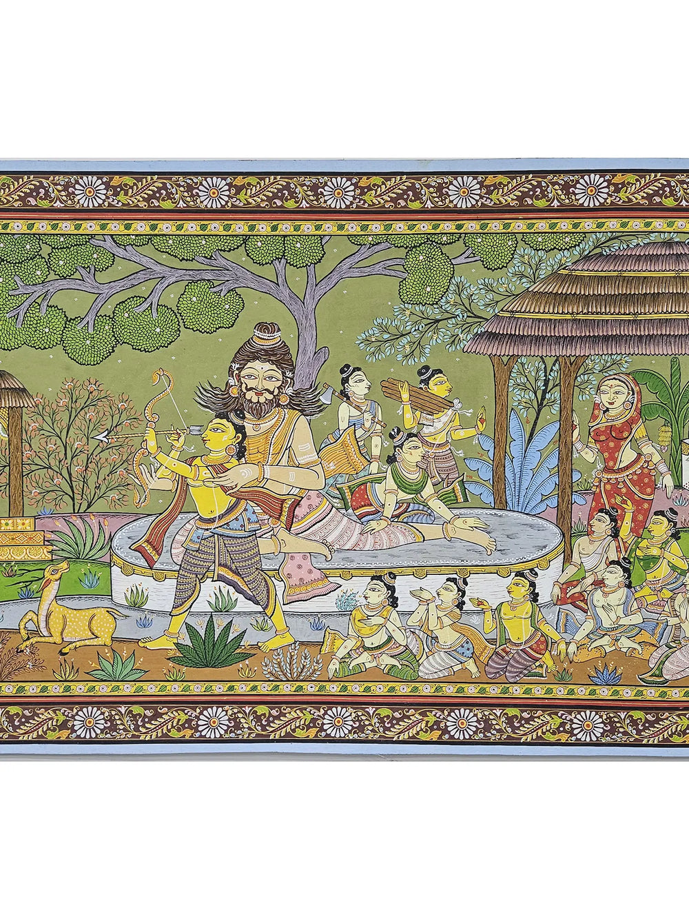 Lord Rama In Gurukul | Pattachitra Painting | By Rabi Behera