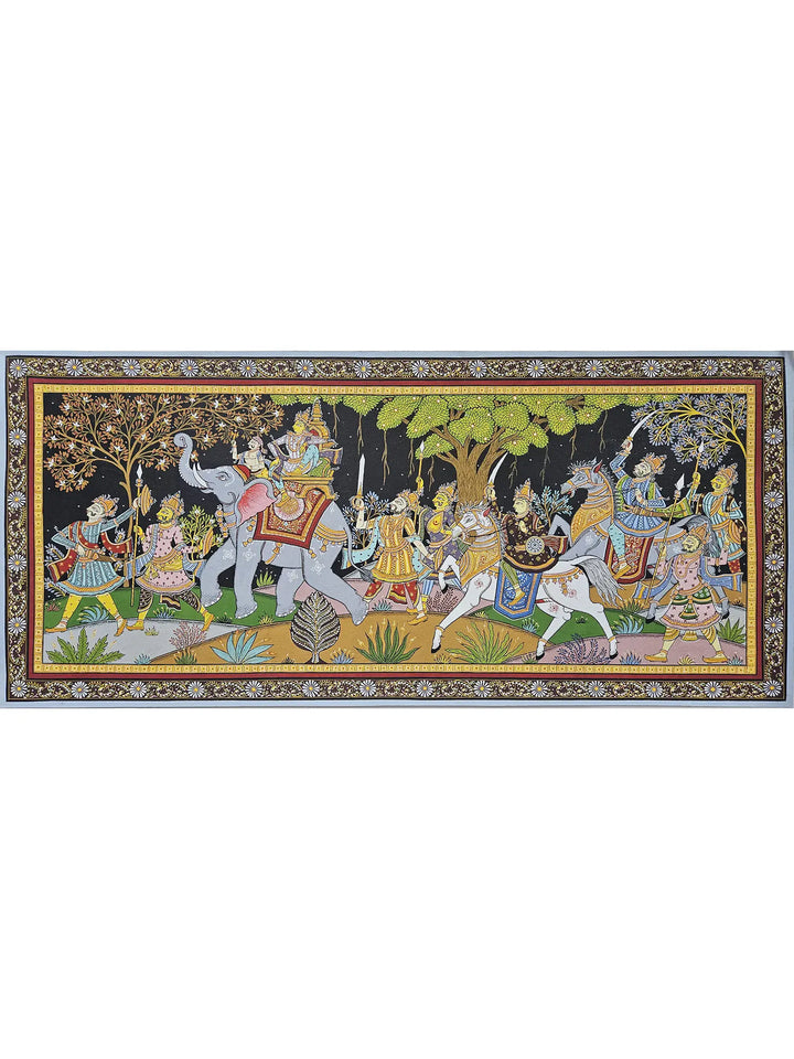 Grand Royal Procession Pattachitra Painting on Canvas · view 1