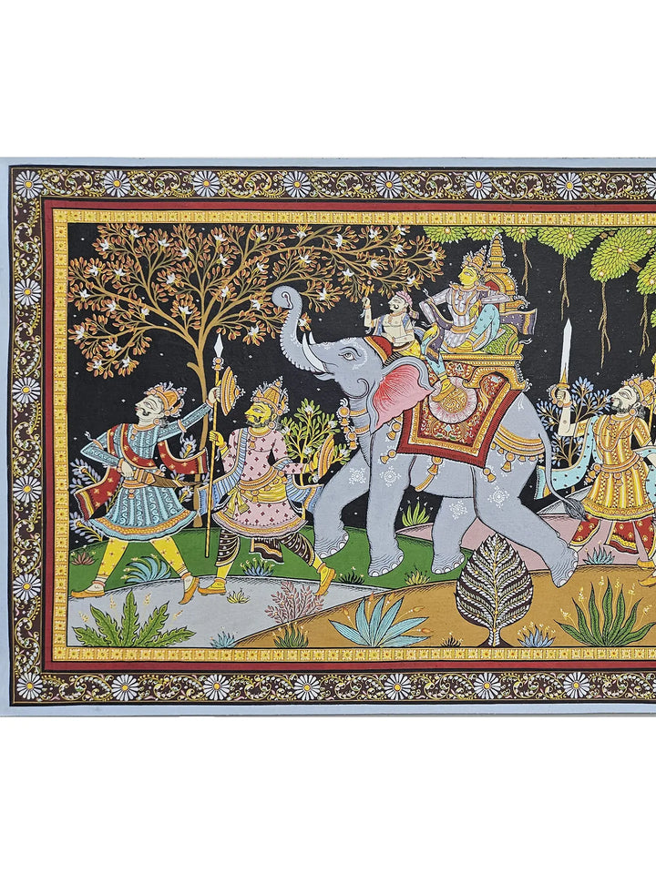 Grand Royal Procession Pattachitra Painting on Canvas · view 2