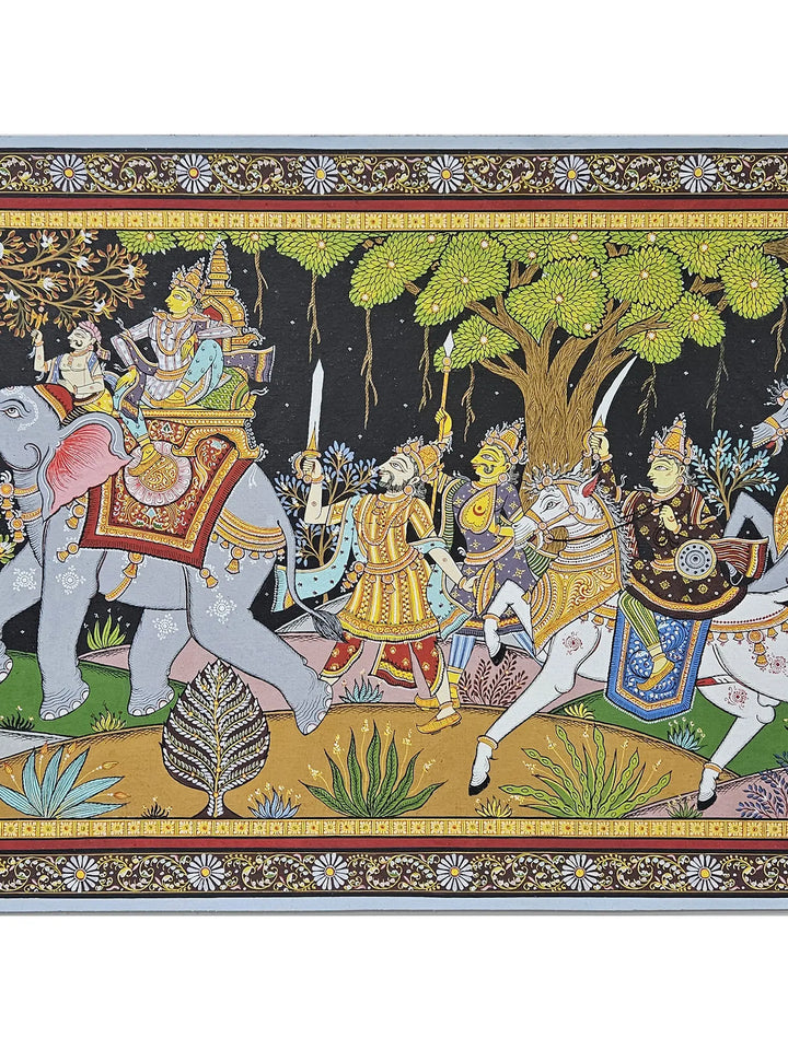 Grand Royal Procession Pattachitra Painting on Canvas · view 4