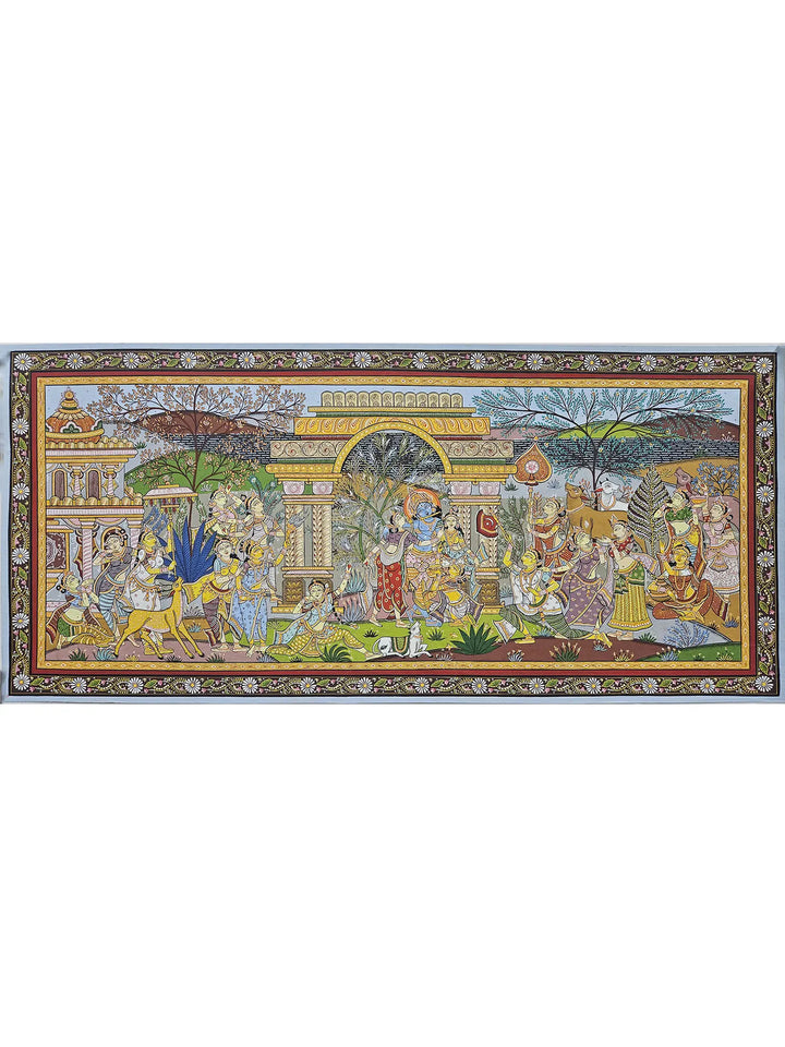 Krishna Leela Pattachitra Painting on Canvas · view 1