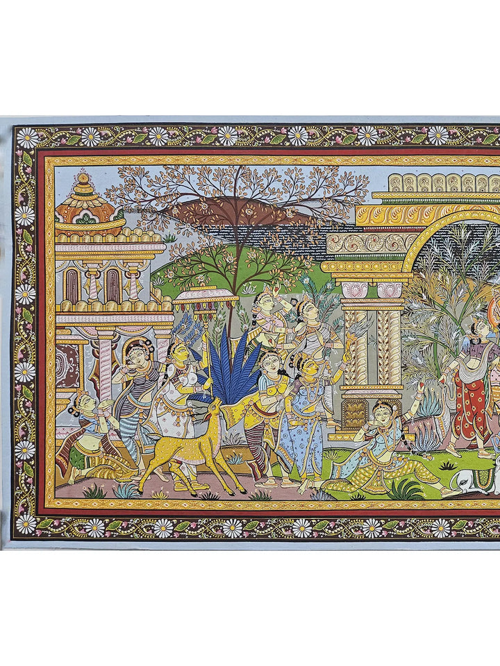 Krishna Leela Pattachitra Painting on Canvas · view 2