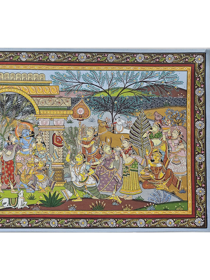 Krishna Leela Pattachitra Painting on Canvas · view 3