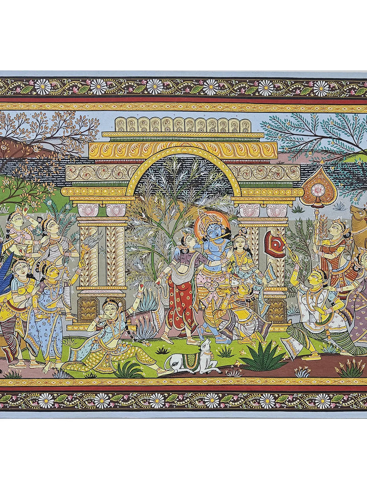 Krishna Leela Pattachitra Painting on Canvas · view 4
