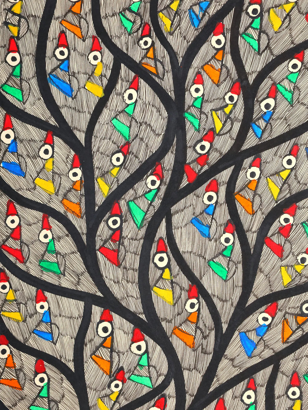 28" Tree of Life with Full of Birds | Madhubani Painting