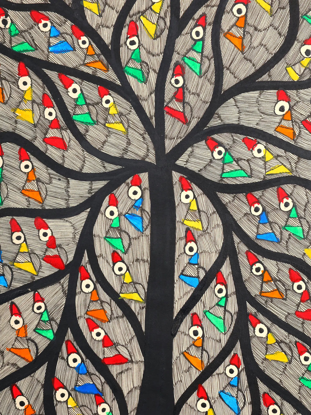 28" Tree of Life with Full of Birds | Madhubani Painting