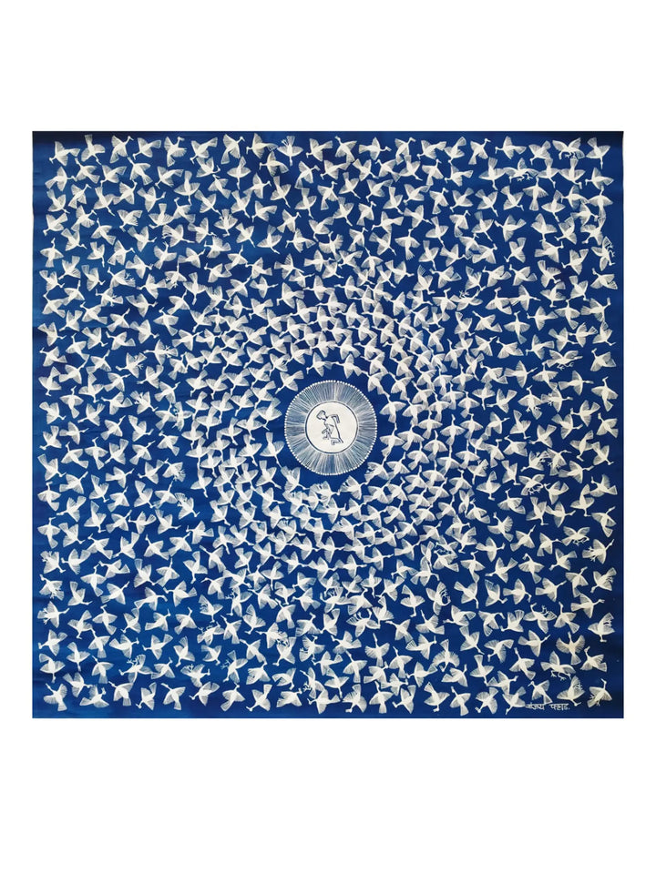 Sarvadev Warli Painting on Cloth · view 1