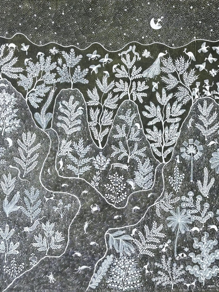 Ganga Gavari and Mahadev Warli Painting on Cloth · view 2