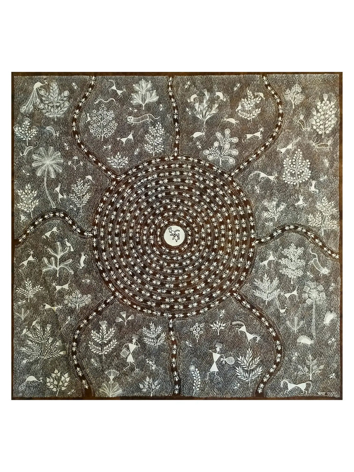 Mungi Raja Warli Painting on Cloth · view 1