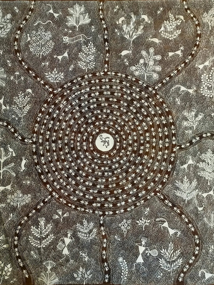 Mungi Raja Warli Painting on Cloth · view 2