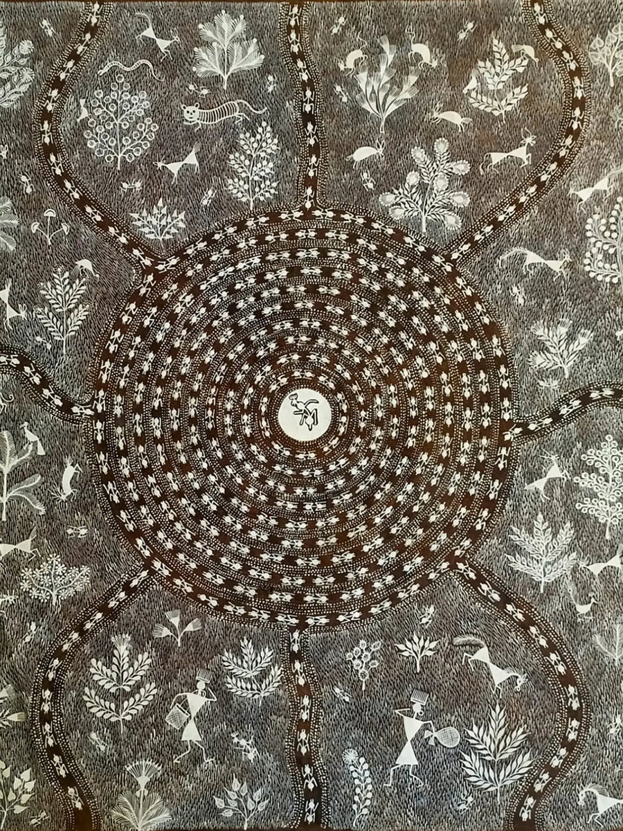 Mungi Raja Warli Painting on Cloth