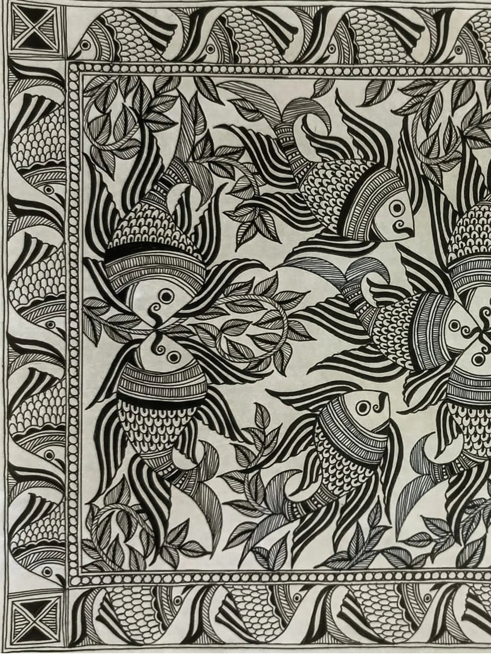 Matsya Raas Madhubani Painting | Fineliners On Paper | By Ruchi