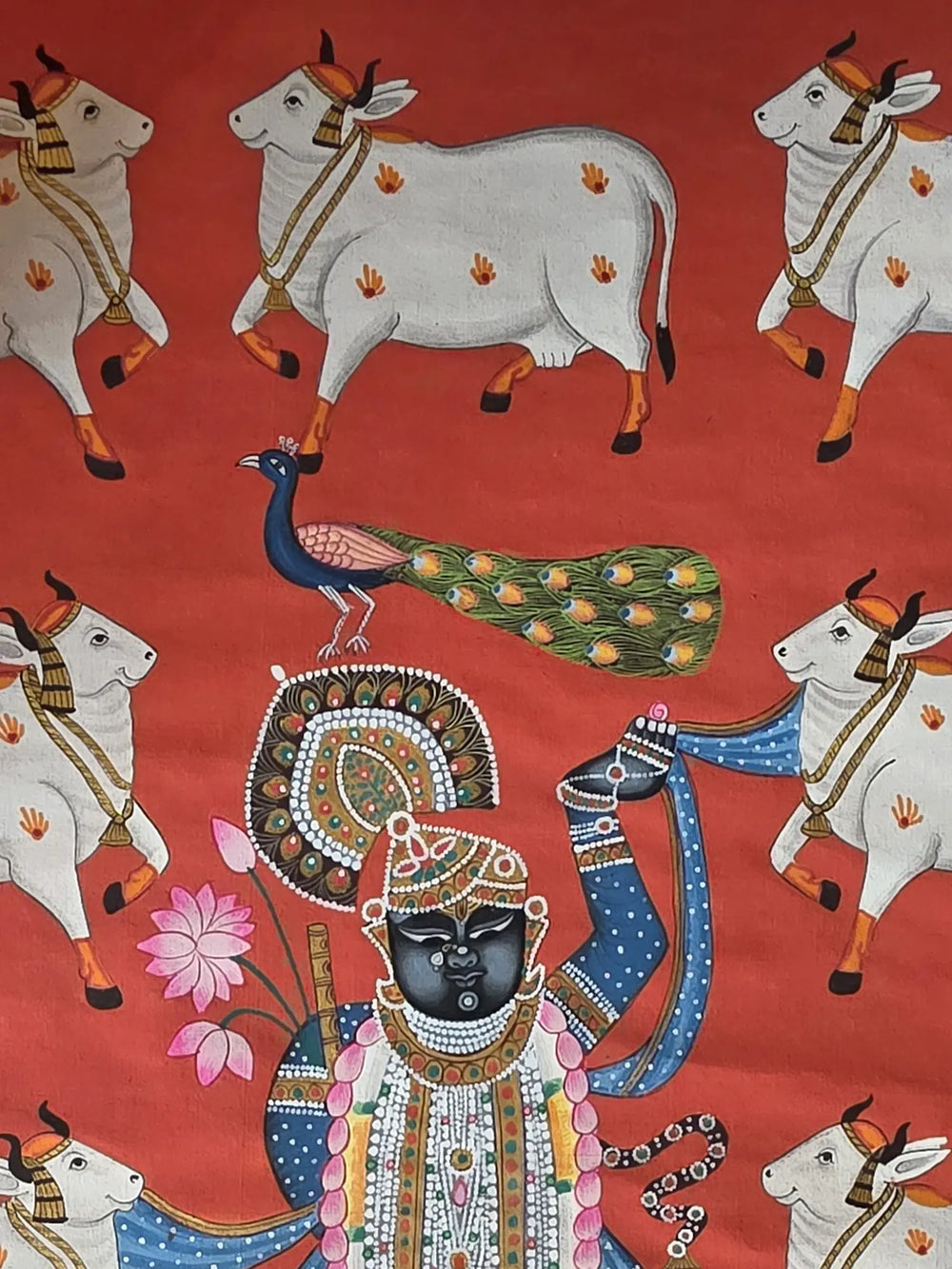 Shrinathji (Form Of Lord Krishna) | Pichwai Art | Watercolor On Cotton
