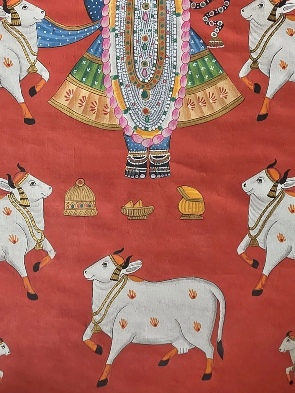Shrinathji (Form Of Lord Krishna) | Pichwai Art | Watercolor On Cotton