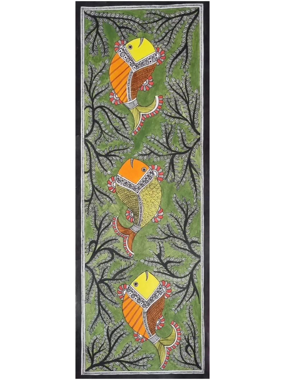Matsya Nritya Madhubani Painting | Acrylic On Handmade Paper | By Pallavi