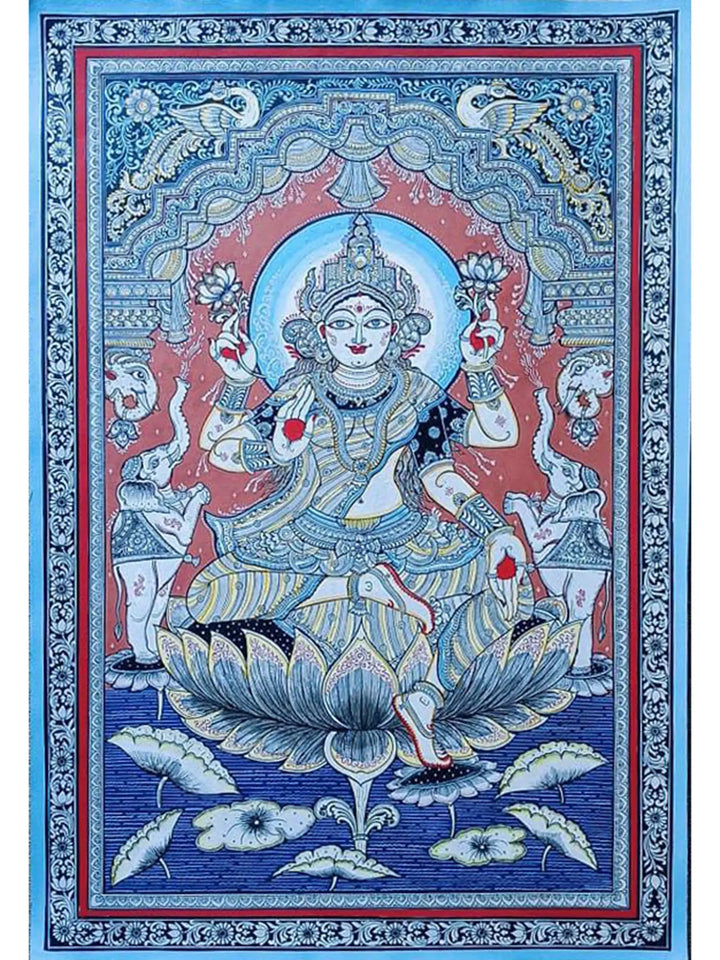Gaja Lakshmi Pattachitra Painting on Canvas by Akankshya Panda · view 1