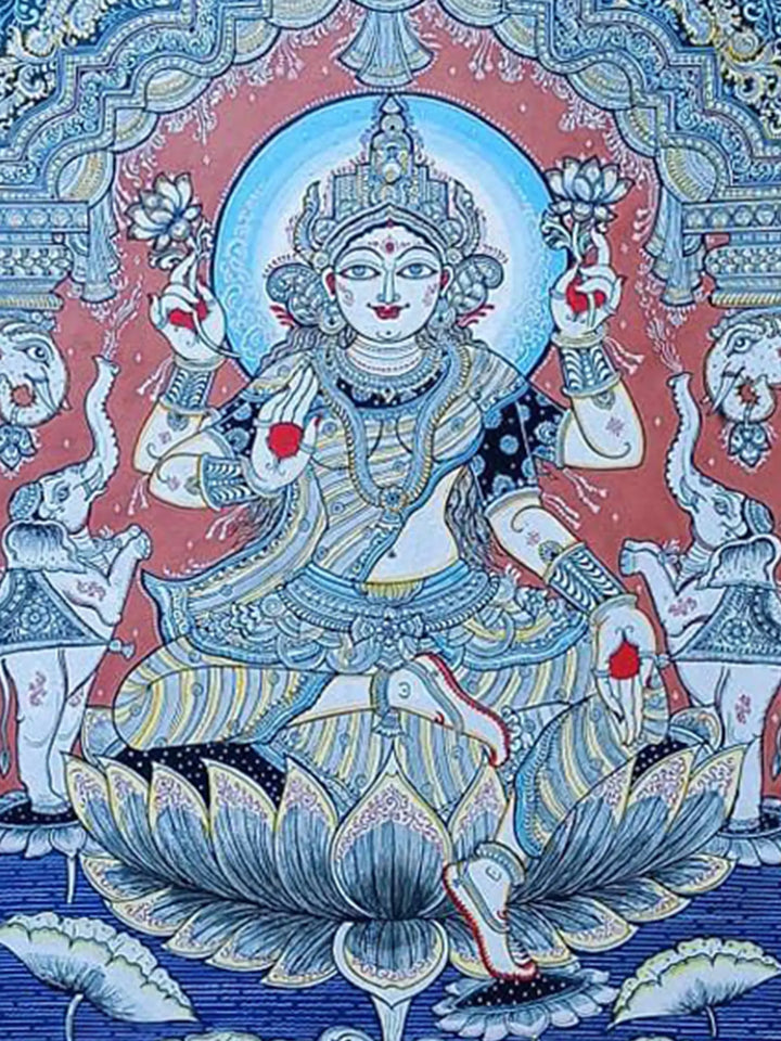 Gaja Lakshmi Pattachitra Painting on Canvas by Akankshya Panda · view 2
