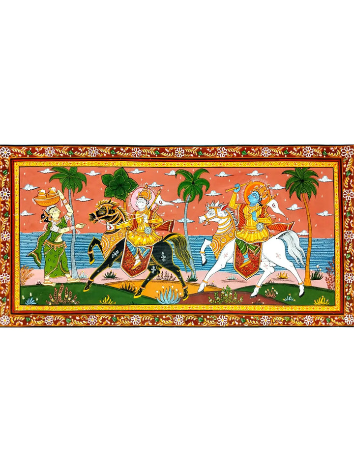 Kanchi Vijaya Pattachitra Painting on Canvas · view 1