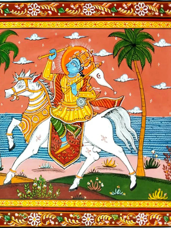 Kanchi Vijaya Pattachitra Painting on Canvas · view 4