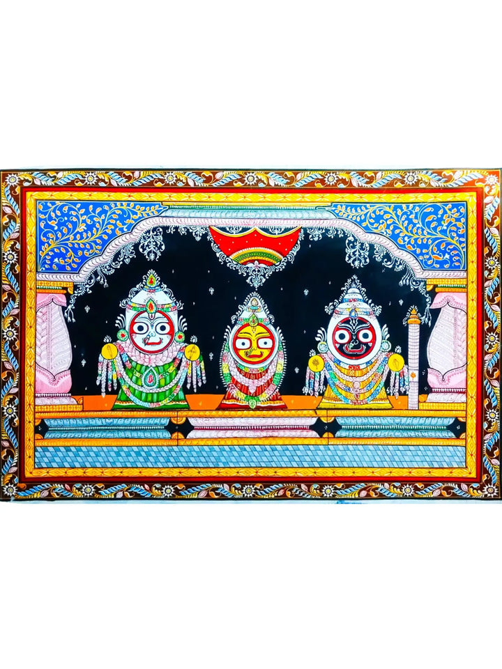 Jagannath Triad Pattachitra Painting on Canvas · view 1