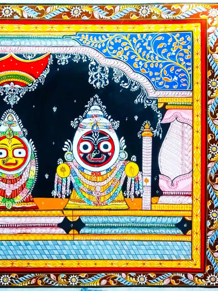 Jagannath Triad Pattachitra Painting on Canvas · view 3