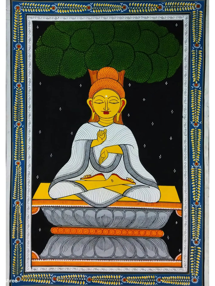 Lord Buddha Pattachitra Painting on Canvas by Akankshya Panda · view 1