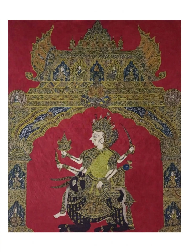 Goddess Meldi with Vahana - Mata Ni Pachedi Painting · view 1