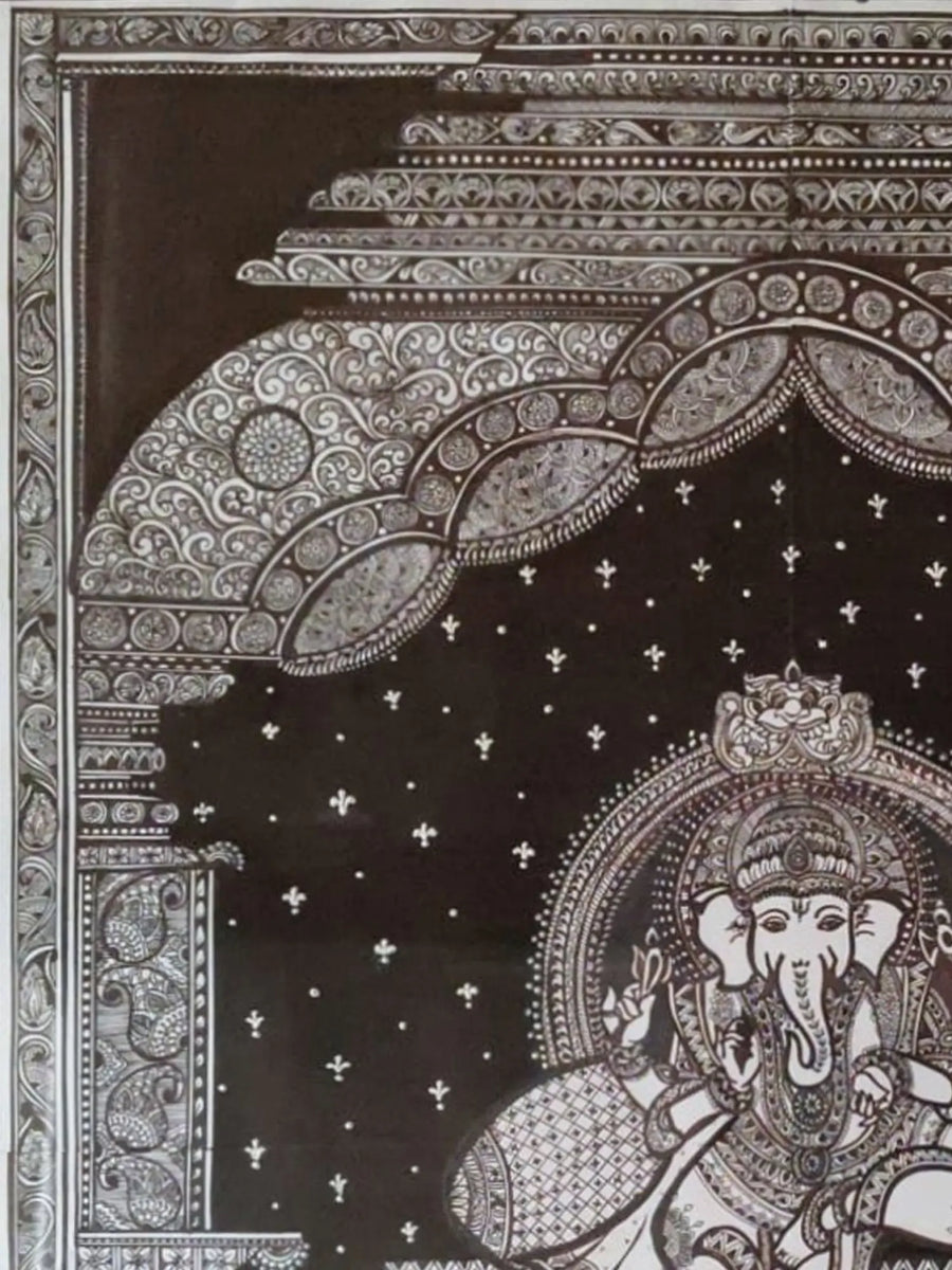 Lord Ganesha Patachitra Pattachitra Painting on Canvas
