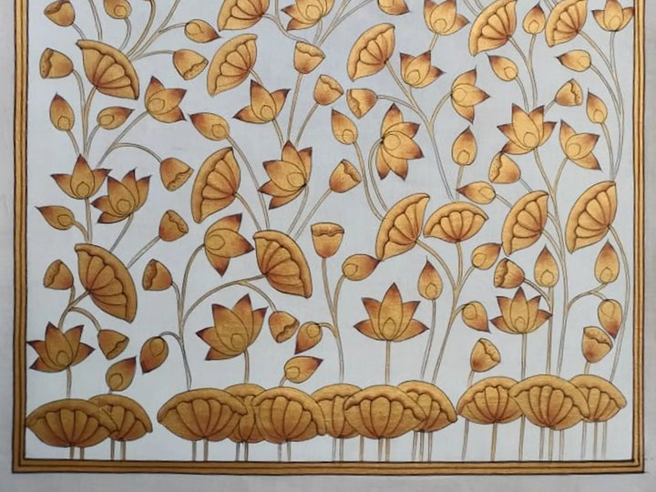 Lotus Pichwai Painting on Cotton · view 3