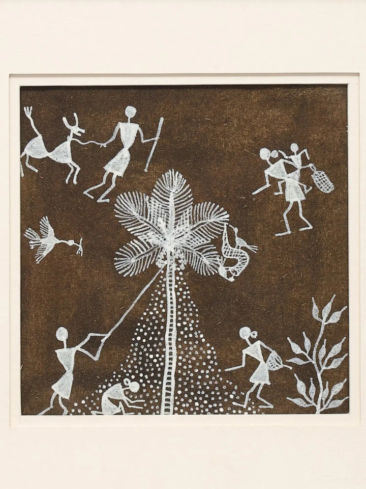 Tree of Life Warli Painting on Cloth · view 3