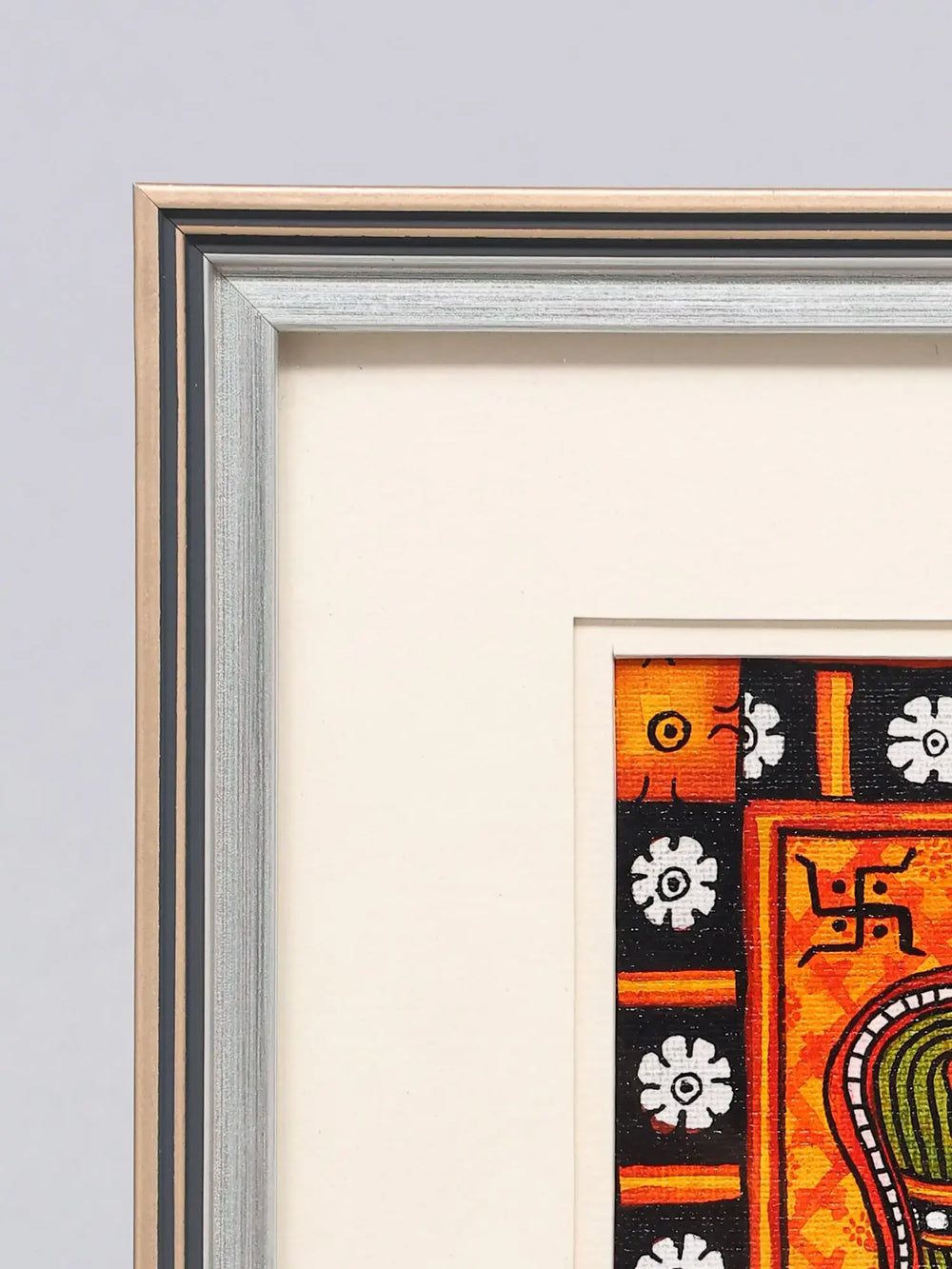 Sacred Conch (Shankh) | Framed Kerala Mural Painting