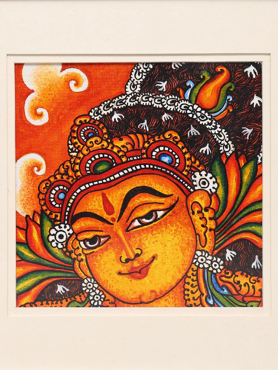 Goddess Sita Kerala Mural Painting on Canvas