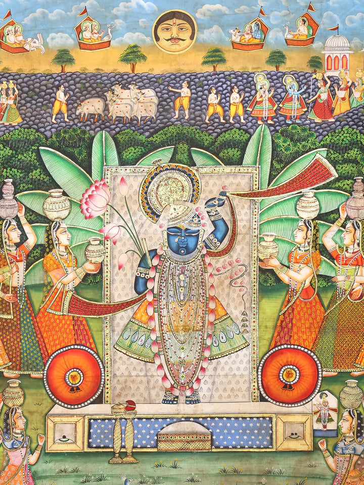 Gopis Worshipping Lord Shrinathji Pichwai Painting · view 2