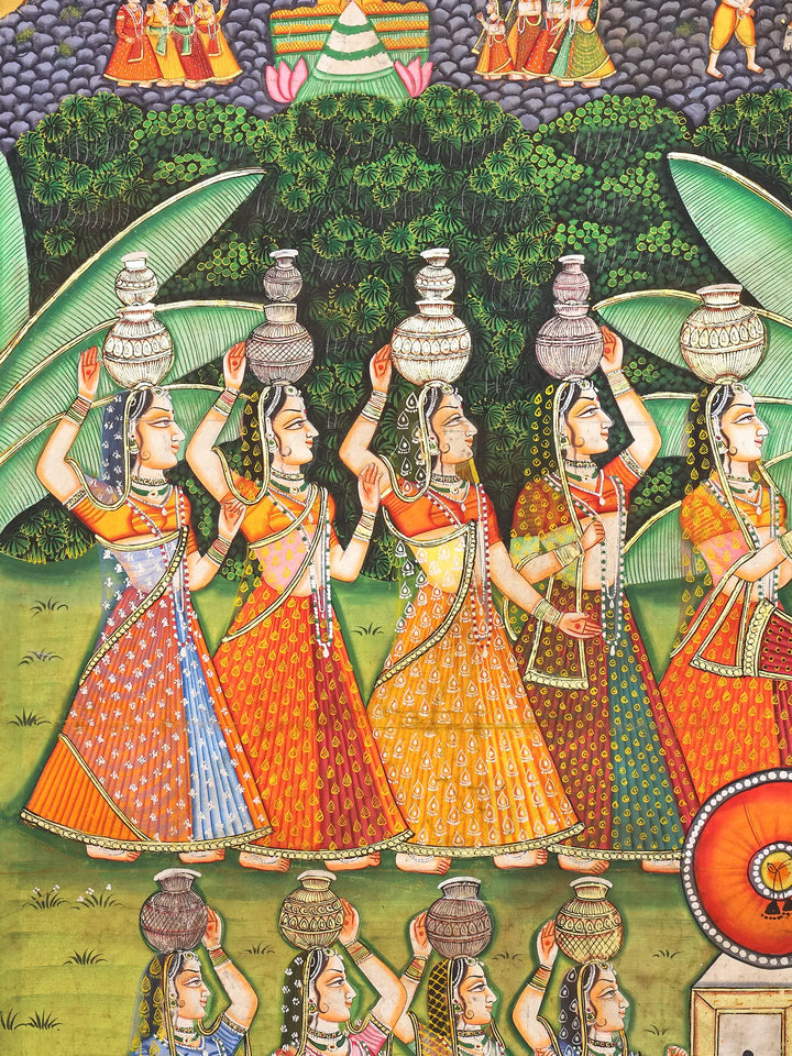 Gopis Worshipping Lord Shrinathji Pichwai Painting · view 3